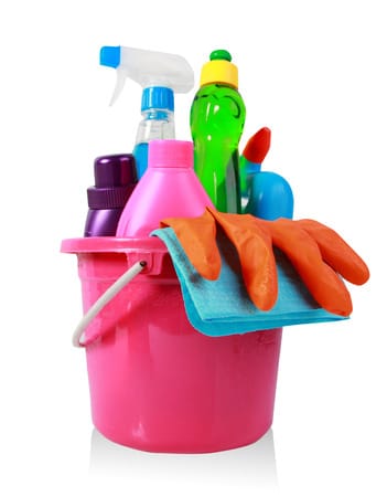 colorful cleaning products